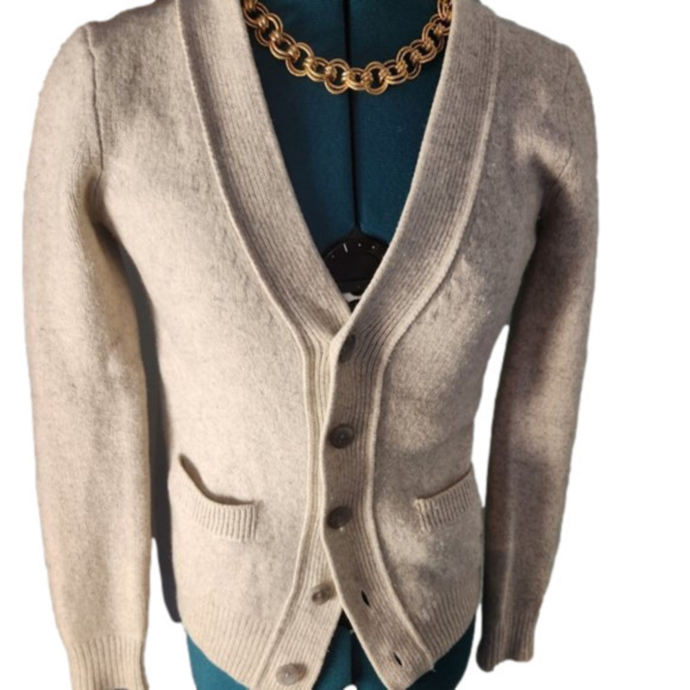 235. TNA Oatmeal Wool Vintage Cardigan with pockets M